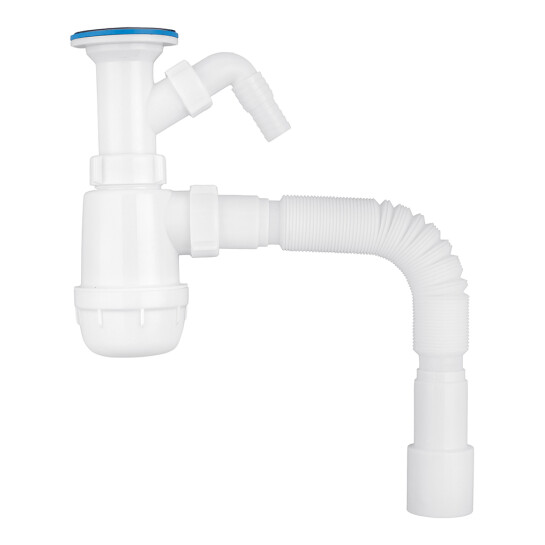 Головне фото - Сифон для кухонної мийки ANIplast 1 1/2''х40 мм з литим випуском, відводом для пральної машини А2015EU