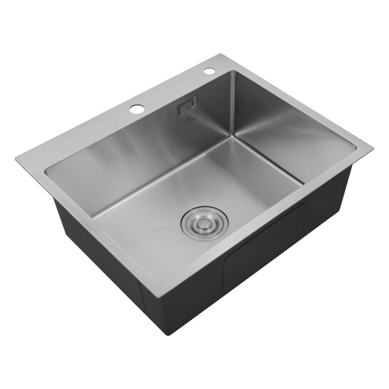 Додаткове фото - Комплект кухонна мийка Kroner Gebürstet-6050HM + змішувач Küche-C031BLK + дозатор Spender-016