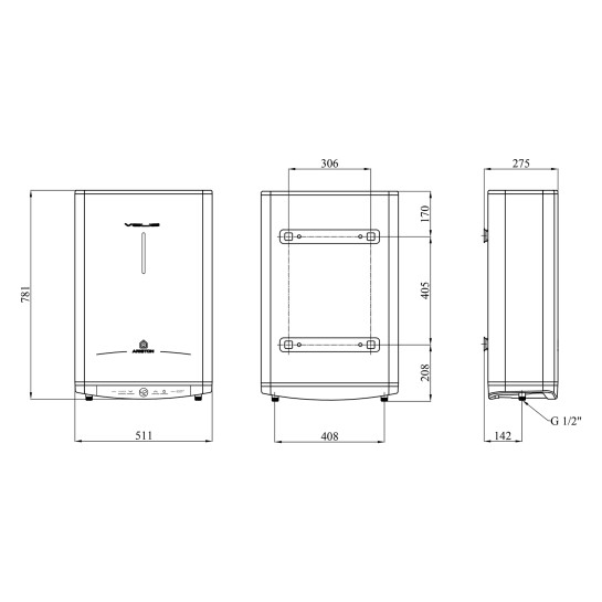 Додаткове фото - Водонагрівач Ariston Velis Tech 50 EU з мокрим ТЕНом 3100917