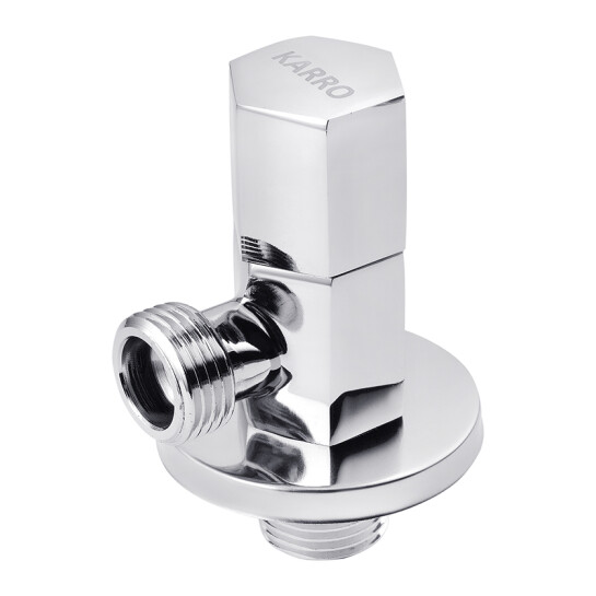Головне фото - Кран приладовий для підключення Karro 1/2"х1/2" ЗЗ хромований KR-3121