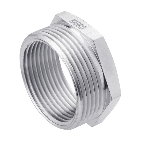 Головне фото - Футорка Karro 1 1/2"х1 1/4" ЗВ нікельована KR-3115
