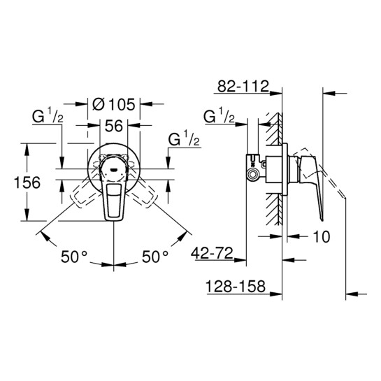 Додаткове фото - Змішувач прихованого монтажу для душу Grohe BauLoop New 29042001