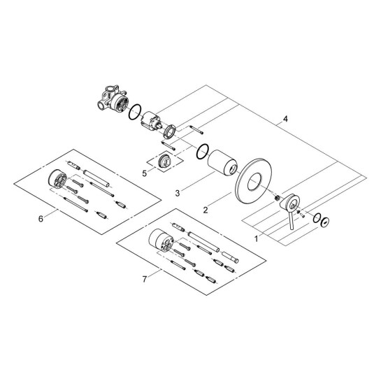 Додаткове фото - Змішувач прихованого монтажу для душу Grohe BauClassic 29048000