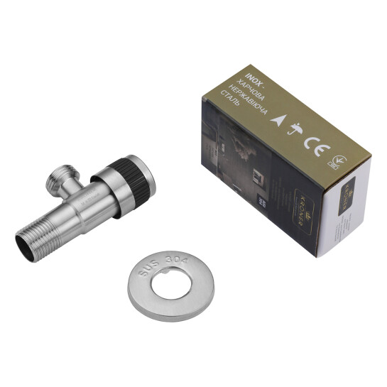 Додаткове фото - Кран приладовий Kroner KRP Edelstahl Klassisch - ESG100 1/2"х1/2" ЗЗ