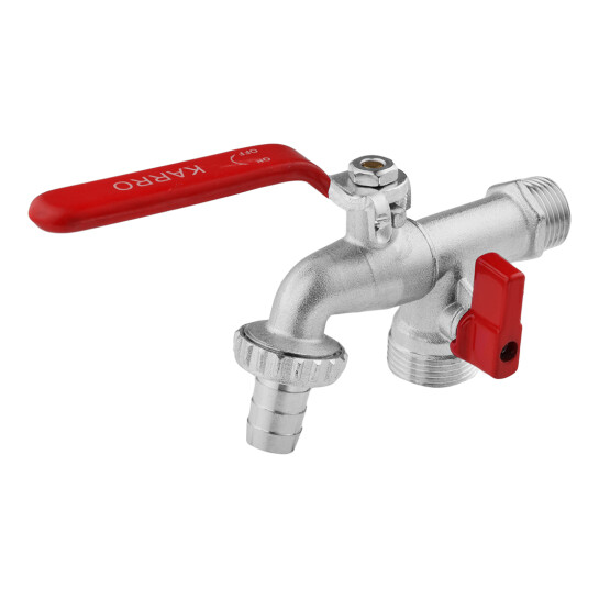 Головне фото - Кран для поливу Karro на 2 виходи 1/2"x3/4" PN40 нікельований KR-12014