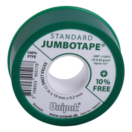 Головне фото - Фум стрічка Jumbotape Professional (16,5m x 19mm x 0,2mm) + 10%, щільність 0,6 g/cm³