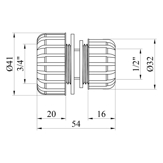 Додаткове фото - Муфта з'єднувальна Bradas Gold Line 1/2"х3/4" GL5708