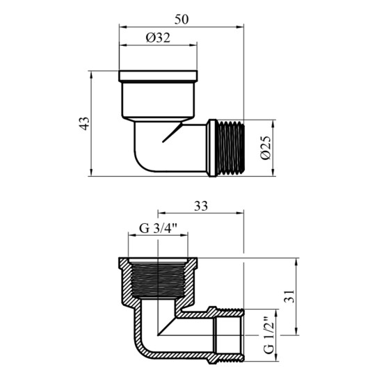 Додаткове фото - Кутник перехідний посилений LexLine 3/4"х1/2" ВЗ нікельований НК0104-В