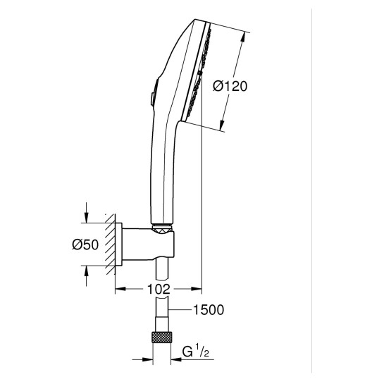Додаткове фото - Душовий набір Grohe QuickFix Vitalio Joy+ 120, 3 режими струменя 1348650000