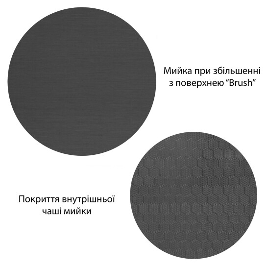 Додаткове фото - Кухонна мийка Kroner KRP Derby - 6050HM PVD (2,5/0,5 мм)