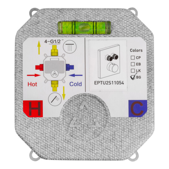 Додаткове фото - Душова система прихованого монтажу термостатична Kroner Element Thermo 211461-0101