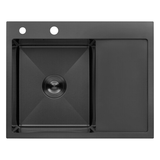 Головне фото - Кухонна мийка Kroner KRP Schwarze - 6350LHM PVD (3.0/1.0 мм)