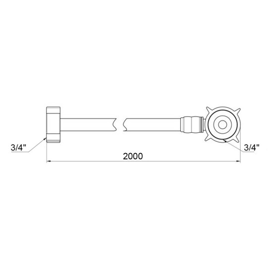 Додаткове фото - Шланг заливний для пральної машини Kroner KRM 3/4" ВВ 200 см