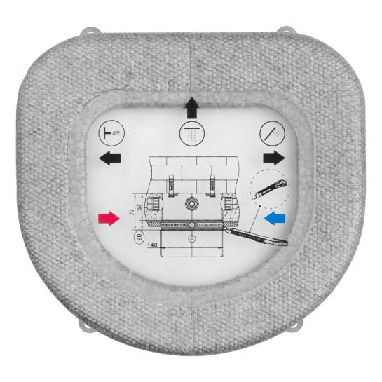 Додаткове фото - Душова система прихованого монтажу термостатична Kroner Element Thermo 211462-5301