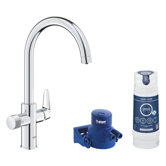 Головне фото - Змішувач для кухні Grohe Blue Pure StartCurve 30592000 з фільтром Blue S-Size 40404001 та головкою 64508001 (30594040)