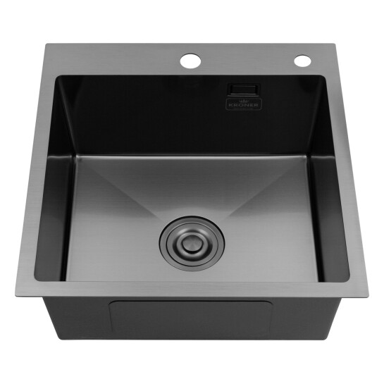Додаткове фото - Кухонна мийка Kroner KRP Schwarze - 5050HM PVD (3.0/1.0 мм)