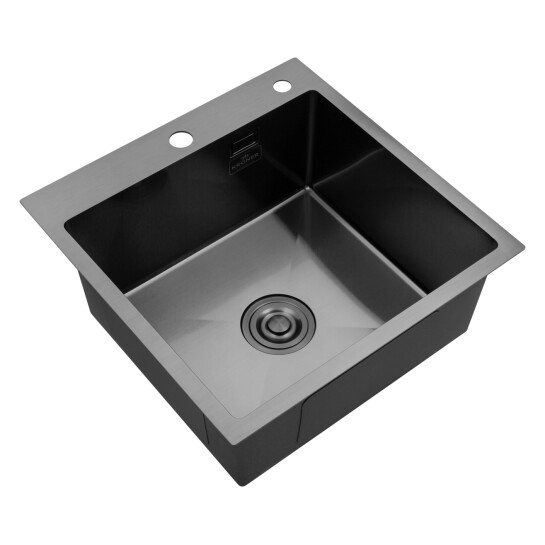 Додаткове фото - Кухонна мийка Kroner KRP Schwarze - 5050HM PVD (3.0/1.0 мм)