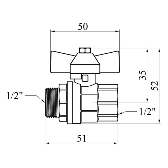 Додаткове фото - Кран кульовий Valves 1/2" ВЗ PN30 синій метелик