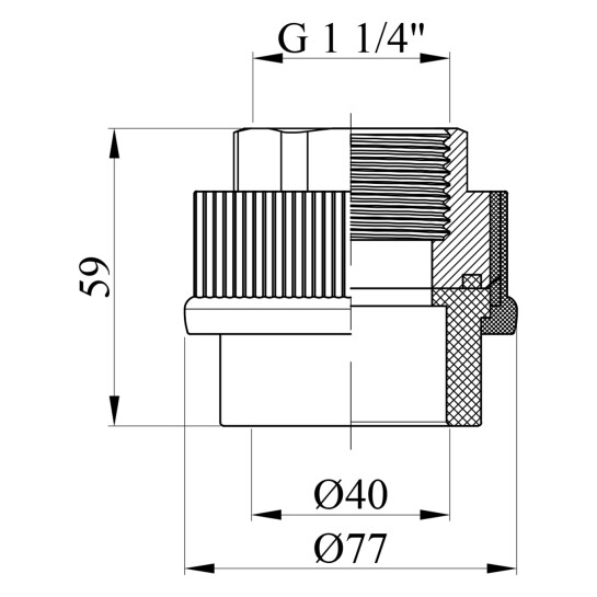 Додаткове фото - Муфта PPR GrandiTherm 40х1 1/4" РВ