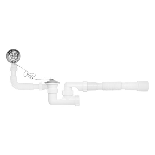 Головне фото - Сифон для ванни Kroner KRP - BS03 1 1/2"х40/50 мм з переливом та ревізією