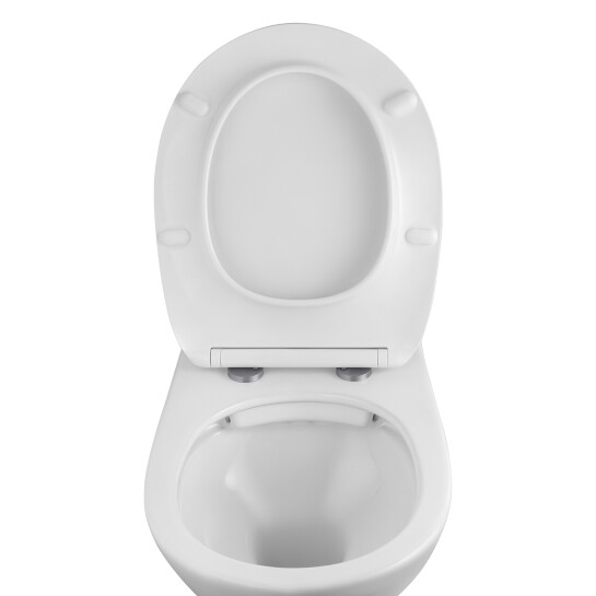 Додаткове фото - Унітаз підвісний безобідковий Kroner Oker WHI533536 RIMLESS з сидінням (KO533536WHIR)
