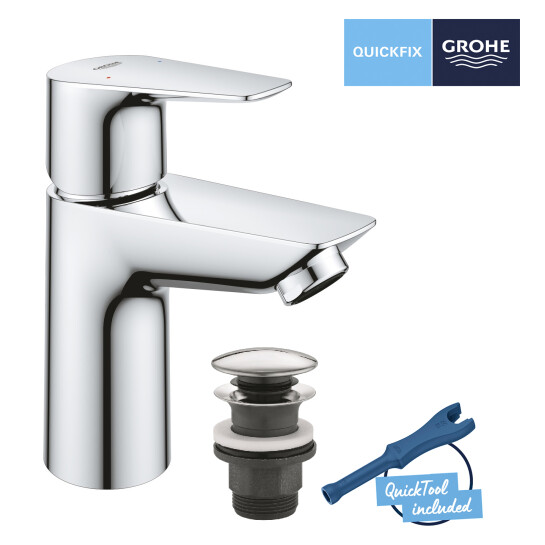 Додаткове фото - Змішувач для раковини Grohe QuickFix Start Edge S-Size 24199001 з донним клапаном