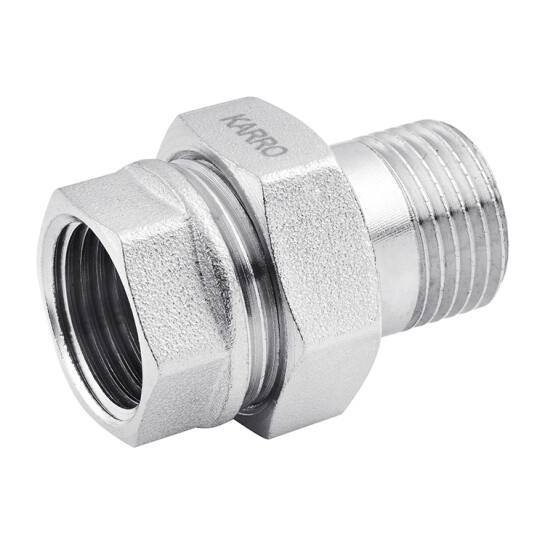 Головне фото - Згін-американка пряма Karro 1/2" ВЗ нікельована KR-3102
