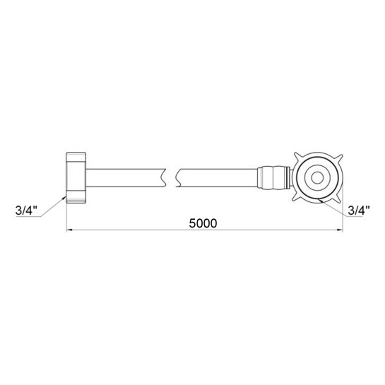 Додаткове фото - Шланг заливний для пральної машини Kroner KRM 3/4" ВВ 500 см