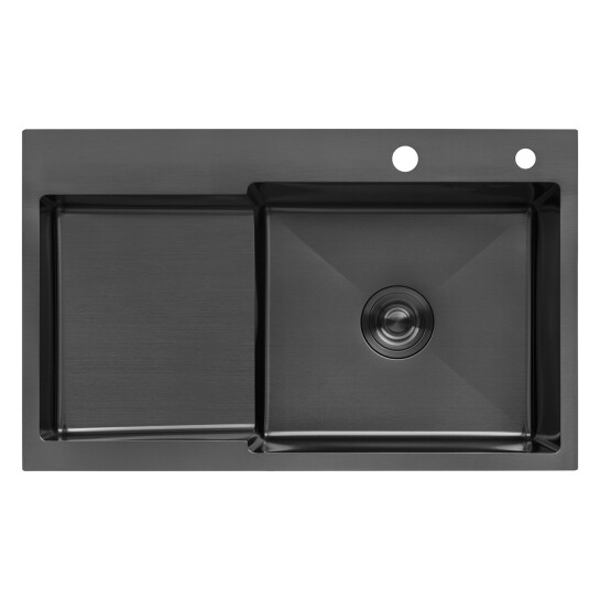 Додаткове фото - Комплект кухонна мийка Kroner Schwarze-7848RHM PVD + змішувач Edelstahl Klassisch-SCH035PVD + дозатор Spender-SCH049