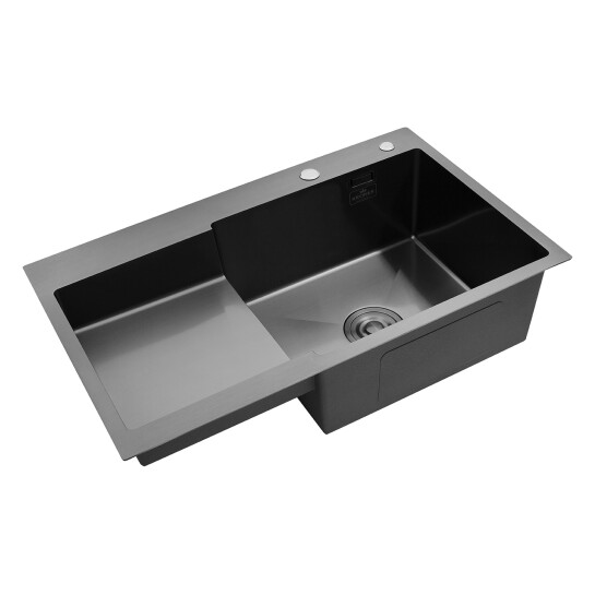 Додаткове фото - Комплект кухонна мийка Kroner Schwarze-7848RHM PVD + змішувач Edelstahl Klassisch-SCH035PVD + дозатор Spender-SCH049