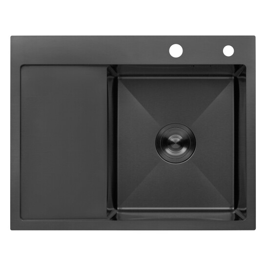 Головне фото - Кухонна мийка Kroner KRP Schwarze - 6350RHM PVD (3.0/1.0 мм)